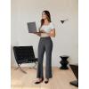 imageDress Work Pants Women Business Casual Slack Trousers Stretchy Pull On Office Flare Pants with PocketsDeep Grey
