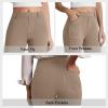 imageDress Work Pants Women Business Casual Slack Trousers Stretchy Pull On Office Flare Pants with PocketsDeep Khaki Coffee