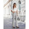 imageDress Work Pants Women Business Casual Slack Trousers Stretchy Pull On Office Flare Pants with PocketsLight Grey Sage