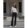 imageWomens High Waist Dress Pants Business Casual Work Pants Stretchy Bootcut Pull On Slacks Office Trousers with PocketsBlack