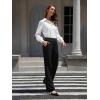 imageWomens High Waist Dress Pants Business Casual Work Pants Stretchy Bootcut Pull On Slacks Office Trousers with PocketsBlack