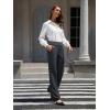 imageWomens High Waist Dress Pants Business Casual Work Pants Stretchy Bootcut Pull On Slacks Office Trousers with PocketsDeep Grey