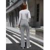 imageWomens High Waist Dress Pants Business Casual Work Pants Stretchy Bootcut Pull On Slacks Office Trousers with PocketsLight Grey