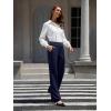 imageWomens High Waist Dress Pants Business Casual Work Pants Stretchy Bootcut Pull On Slacks Office Trousers with PocketsNavy Blue