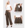 imageWomens Wide Leg Dress Pants Stretchy High Waisted Work Pants Business Casual Office Trousers with PocketsBrown