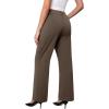 imageWomens Wide Leg Dress Pants Stretchy High Waisted Work Pants Business Casual Office Trousers with PocketsBrown