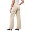 imageWomens Wide Leg Dress Pants Stretchy High Waisted Work Pants Business Casual Office Trousers with PocketsKhaki