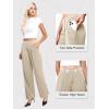 imageWomens Wide Leg Dress Pants Stretchy High Waisted Work Pants Business Casual Office Trousers with PocketsKhaki