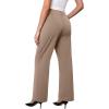 imageWomens Wide Leg Dress Pants Stretchy High Waisted Work Pants Business Casual Office Trousers with PocketsLight Coffee