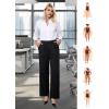 imageWomens Wide Leg Dress Pants Stretchy High Waisted Work Pants Business Casual Office Trousers with PocketsZblack