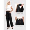 imageWomens Wide Leg Dress Pants Stretchy High Waisted Work Pants Business Casual Office Trousers with PocketsZblack