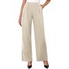 imageWomens Wide Leg Dress Pants Stretchy High Waisted Work Pants Business Casual Office Trousers with PocketsKhaki