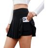 imagePleated Skirts for Women High Waisted Tennis Golf Skirt with Shorts Pockets Athletic Pickleball Mini SkortBlack