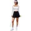 imagePleated Skirts for Women High Waisted Tennis Golf Skirt with Shorts Pockets Athletic Pickleball Mini SkortBlack