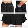 imagePleated Skirts for Women High Waisted Tennis Golf Skirt with Shorts Pockets Athletic Pickleball Mini SkortCrossoverblack