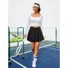 imagePleated Skirts for Women High Waisted Tennis Golf Skirt with Shorts Pockets Athletic Pickleball Mini SkortCrossoverblack