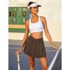 imagePleated Skirts for Women High Waisted Tennis Golf Skirt with Shorts Pockets Athletic Pickleball Mini SkortCrossoverbrown