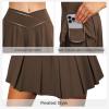imagePleated Skirts for Women High Waisted Tennis Golf Skirt with Shorts Pockets Athletic Pickleball Mini SkortCrossoverbrown