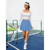 imagePleated Skirts for Women High Waisted Tennis Golf Skirt with Shorts Pockets Athletic Pickleball Mini SkortCrossoversky Blue