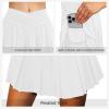 imagePleated Skirts for Women High Waisted Tennis Golf Skirt with Shorts Pockets Athletic Pickleball Mini SkortCrossoverwhite