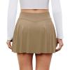 imagePleated Skirts for Women High Waisted Tennis Golf Skirt with Shorts Pockets Athletic Pickleball Mini SkortKhaki
