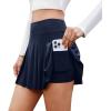 imagePleated Skirts for Women High Waisted Tennis Golf Skirt with Shorts Pockets Athletic Pickleball Mini SkortNavy Blue
