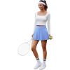 imagePleated Skirts for Women High Waisted Tennis Golf Skirt with Shorts Pockets Athletic Pickleball Mini SkortSky Blue