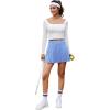 imagePleated Skirts for Women High Waisted Tennis Golf Skirt with Shorts Pockets Athletic Pickleball Mini SkortSky Blue