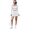 imagePleated Skirts for Women High Waisted Tennis Golf Skirt with Shorts Pockets Athletic Pickleball Mini SkortWhite