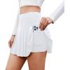imagePleated Skirts for Women High Waisted Tennis Golf Skirt with Shorts Pockets Athletic Pickleball Mini SkortWhite