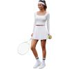 imagePleated Skirts for Women High Waisted Tennis Golf Skirt with Shorts Pockets Athletic Pickleball Mini SkortWhite