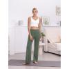imageWide Leg Yoga Pants Women Elastic High Waisted Lounge Pants Loose Causal Comfy Trousers with PocketsArmy Green