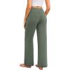 imageWide Leg Yoga Pants Women Elastic High Waisted Lounge Pants Loose Causal Comfy Trousers with PocketsArmy Green