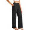 imageWide Leg Yoga Pants Women Elastic High Waisted Lounge Pants Loose Causal Comfy Trousers with PocketsBlack