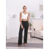 imageWide Leg Yoga Pants Women Elastic High Waisted Lounge Pants Loose Causal Comfy Trousers with PocketsBlack