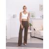 imageWide Leg Yoga Pants Women Elastic High Waisted Lounge Pants Loose Causal Comfy Trousers with PocketsBrown