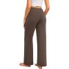 imageWide Leg Yoga Pants Women Elastic High Waisted Lounge Pants Loose Causal Comfy Trousers with PocketsBrown