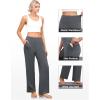 imageWide Leg Yoga Pants Women Elastic High Waisted Lounge Pants Loose Causal Comfy Trousers with PocketsDeep Drey