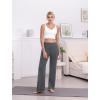 imageWide Leg Yoga Pants Women Elastic High Waisted Lounge Pants Loose Causal Comfy Trousers with PocketsDeep Drey