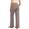 imageWide Leg Yoga Pants Women Elastic High Waisted Lounge Pants Loose Causal Comfy Trousers with PocketsTaupe