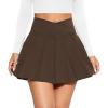 imagePleated Skirts for Women High Waisted Tennis Golf Skirt with Shorts Pockets Athletic Pickleball Mini SkortCrossoverbrown