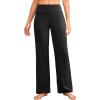 imageWide Leg Yoga Pants Women Elastic High Waisted Lounge Pants Loose Causal Comfy Trousers with PocketsBlack