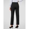 imageWomens Dress Pants Stretchy Straight Leg Pull On Work Pants High Waisted Business Casual Slacks with Pockets OfficeBlack