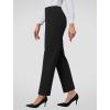 imageWomens Dress Pants Stretchy Straight Leg Pull On Work Pants High Waisted Business Casual Slacks with Pockets OfficeBlack