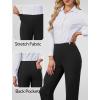 imageWomens Dress Pants Stretchy Straight Leg Pull On Work Pants High Waisted Business Casual Slacks with Pockets OfficeBlack