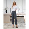 imageWomens Dress Pants Stretchy Straight Leg Pull On Work Pants High Waisted Business Casual Slacks with Pockets OfficeDark Grey