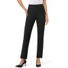 imageWomens Dress Pants Stretchy Straight Leg Pull On Work Pants High Waisted Business Casual Slacks with Pockets OfficeBlack
