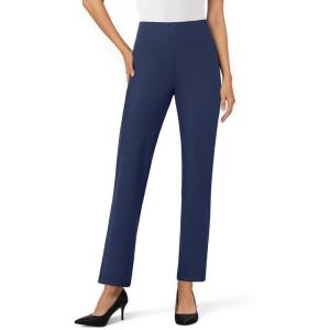 imageWomens Dress Pants Stretchy Straight Leg Pull On Work Pants High Waisted Business Casual Slacks with Pockets OfficeNavy