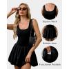 image:imageAthletic Dress for Women Bubble Hem Tennis Dress with Pockets U Neck Sleeveless Dress with Built in ShortsBlack