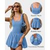 image:imageAthletic Dress for Women Bubble Hem Tennis Dress with Pockets U Neck Sleeveless Dress with Built in ShortsLight Blue